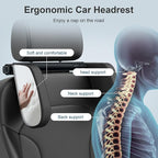 Car Headrest Pillow,Head, Neck Support Pillow,U Shaped Car Sleeping Pillow,180° Adjustable,Improve Head and Neck Posture and Adjust Sleep Position,Suitable for Kids and Adults (Grey)