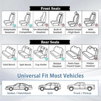 WELLDO Car Seat Covers Front Seats, Leather Seat Covers for Cars, Front Car Seat Protector Waterproof, Non-Slip Car Interior Covers Universal Automotive Seat Covers for Most Vehicle, Gray