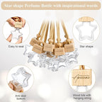 24 Pcs Star Shaped Car Fragrance Diffuser Bottle Bulk - Appreciation Gifts Set Hanging Glass Diffusers with Inspirational Message for Coworker Teacher Staff Thank You Gift (Awesome)