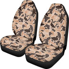 ELEQIN Car Front Seat Covers, Duck Camo Hunting 2 Pack Polyester Automotive Seat ProtectorsSoft & Breathable, Vehicle Interior Accessories for Most Cars