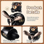 2 Pcs Car Air Freshener Cute Car Diffuser Cartoon Outlet Fan Air Diffuser for Car Vent Perfume Automotive Decoration(Panda, Bear)