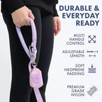 Spark Paws Handsfree Dog Leash – Shock Absorbing Waist Bungee Lead for Running, Car Seatbelt Clip & Poop Bag Set, Heavy Duty Tactical Lead for Medium, Large & X-Large Breeds - Lilac
