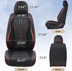 Coverado Car Seat Covers, Front Seat Cover, Waterproof Nappa Leather Seat Covers for Cars, 2 Pack Car Seat Protectors, Driver Seat Cover, Automotive Seat Covers Universal Fit for Most Cars, Black&Red