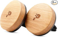 Wooden Car Air Freshener Vent Clip, Refillable Essential Oil Diffuser with Long-Lasting Natural Scent, European Beech Wood & Metal Auto Deodorizer, Includes 2 Clips + 4 Plaster Refill Pads
