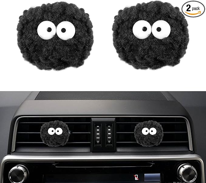 Soot Sprites Air Vent Clip Cute Car Air Freshener Outlet Decoration Charm Car Interior Accessories for Women - 2 Pcs