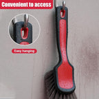 Tire & Wheel Brush for Car Rims - Short Handle Stiff Bristle Auto Detailing Scrub Brush | No Scratch Car Wash Brush Cleaning Tool for Tires, Wheels, Rims, Floor Mats, Carpet, Cars, Home (Red)