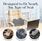 SUTERA Low Back Pillow - Proper Posture Lumbar Support Pillow for Office Chair or Car Seat for Back Support, Superior Memory Foam Cushion for Back Pain Relief from Sitting (18.3x11.3x6.9 inches)