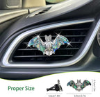 Bat Air Vent Clip Car Air Freshener Outlet Clips Natural Abalone Shell Seashell Color Vampire Bat Car Accessories Gothic Car Decor Refillable Car Diffuser Clips (Big Bat)