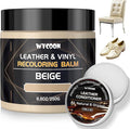 Leather Recoloring Balm with 100ml Mink Oil Conditioner | Beige Repair Kit, Dye & Color Restorer for Furniture, Sofa, Car Seats, Bags | Restore Faded & Scratched Surfaces