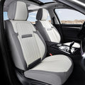 Coverado Car Seat Covers Front Seats, Seat Covers for Cars, Car Seat Protector, 2-Pack Car Seat Cushion Nappa Leather, Waterproof Seat Covers Carseat Cover Universal Fit for Most Cars(Gray&White)