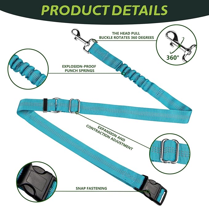 Golf Cart Dog Seat Leash, Pet Dog Seat Belt Harness for Golf Cart, with Adjustable Straps, Prevents Falls & Injuries, Blue