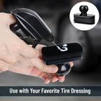 BABYSHEEP Car Tire Shine Applicator,Large Vegan Tire Shine Brush - Automotive Tire Dressing Applicator Brush with Storage Stand for Tire Detailing & Car Wash Kit, Black, 3.6 Inch Length (Black)