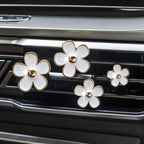Daisy Car Decoration Flower Air Vent Clip Air Conditioning Outlet Clip Car Air Freshener Clip Car Interior Decor Charm Colorful Car Accessories for Women Interior Cute Set (8PCS-White&White)