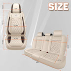 Car Seat Covers Compatible with Toyota Camry 2012-2026 Durable Waterproof Automotive Seat Covers Stretchable Fabric Material, Airbag Compatibility, Premium Nappa Leather(Full Set, Beige Brown)