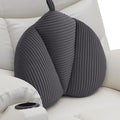 Lumbar Support Pillow for Recliner, Back Support Pillow for Office Chair, Back Cushion with Shredded Foam for Back Pain Relief & Reading, Lumbar Cushions for Couch, Sofa Seat, Car, Grey
