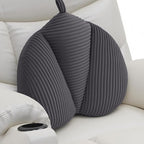 Lumbar Support Pillow for Recliner, Back Support Pillow for Office Chair, Back Cushion with Shredded Foam for Back Pain Relief & Reading, Lumbar Cushions for Couch, Sofa Seat, Car, Grey