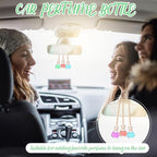 60 Pcs Hanging Car Air Freshener Car Diffuser Bottle Empty Glass Perfume Bottles Air Freshener Diffuser Bottle Pendant for Essential Oils Fragrance Aromatherapy Ornament Decor (Shell)