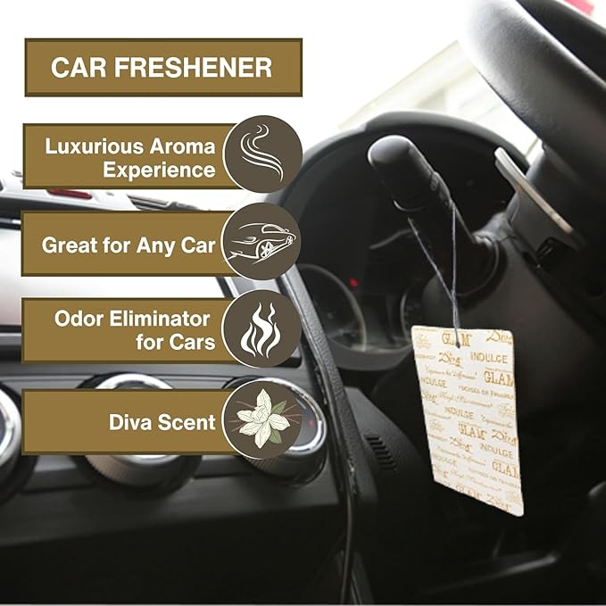Worldwide Nutrition Bundle: Tyler Candle Company AutoGlam Car Air Fresheners - Diva Scent Car Fresheners - 3 Pack Tyler AutoGlam Car Air Freshener and Multi Purpose Key Chain