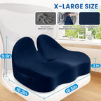 Seat Cushion, Chair Cushions for Office Chairs/Desk Seats/Wheelchair - Hip&Sciatica&Tailbone Pain Relief Memory Foam Office Chair Cushion for Long Sitting Office Workers (Blue, X-Large)