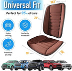 Car Seat Cushion with Back Support Pillow, Comfy Lumbar Support & Seat Cushion, Memory Foam Driving Pillow for Back-Sciatica Pain Relief, Auto Pad Suitable for Car, Truck, SUV - Brown