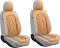 Premium Nappa Leatherette Car Seat Cover Set Custom Fit for Honda CR-V CRV 2000-2023 2024 2025 2026 Water-Proof Breathable Faux Leather Seat Cushion Protectors (Front 2 Seats,Orange Grey)