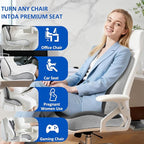 Lumbar Support Pillow for Office Chair,Seat Cushion with Back Support,Office Chair Cushion for Tailbone Pain,Sciatica and Hemorrhoid Relief (Grey)