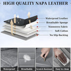Coverado Seat Covers Full Set, Seat Covers for Cars, Gray Car Seat Cover, Waterproof Car Seat Protector, Nappa Car Seat Cushion, 5 Pieces Car Seat Covers Front Seats and Back Fit for Most Cars