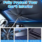 Car Windshield Sun Shade,Foldable Car Umbrella Sunshade with Universal Fits Cars, SUVs, Trucks(55 * 31 Inches)