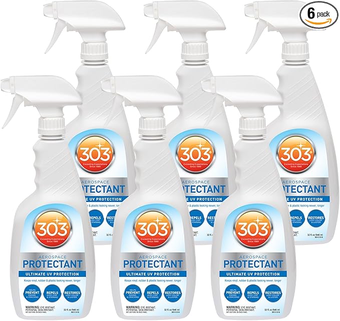 303 Products Aerospace Protectant Spray, UV Protection, Repels Dust, Dirt, & Staining, Matte Finish, Restores Like-New Appearance, Outdoor Cleaning Supplies 32 Fl. Oz. (6 Pack)