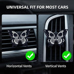 Car Air Fresheners Vent Clips, Car Diffuser Vent Clip, Car Decoration Cute Car Interior Decor, Car Accessories for Women (2 Pcs Black Butterfly)