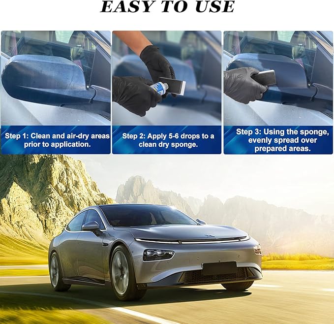 Plastic Outdoor Color Restorer for Cars 50ml, Ceramic Coating Trim Restores Faded Sun-Damaged and Oxidized Possessions Plastic, Rubber, Vinyl, Metal Painted Surfaces