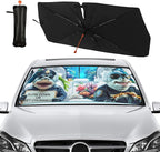 Socira Funny Sharks Car Windshield Sunshade Umbrella Foldable Umbrella Sun Shade Windshield Cover Sunshade Car Accessories Blocks Uv Rays Keeps Cool (57" X 30")
