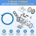 Pool Cleaner Tires with Super Hump Compatible with Hayward Poolvergnuegen 2X 4X Pool Vacuum Wheels, 896584000-143 Blue Front Tire Also fit for Hayward Phoenix Pressure Pool Cleaner Parts 2 Pack