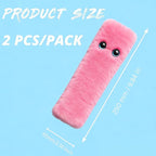 Pink Cat Eyes Seat Belt Strap Cover Pad, Cute Funny Interior Car Accessories Decor, for Auto Car Truck Pickup 2026, Artificial Soft Wool, Fluffy Shoulder Neck Cushion Protector, 2 PCS