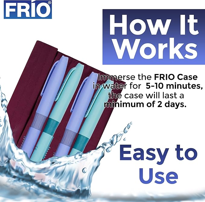 FRIO Cooling Wallet - Insulin Cooler for 45+ Hours of Stress Free On The Go - Burgundy - XL