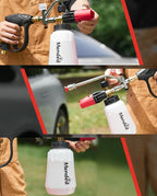 Sakertool Foam Cannon Dual Connector Accessory for Pressure Washer Kit,Car Wash Foam Gun - Power Washer Accessories Gun with Foam Cannon Dual Connector for cleaning - 5 Power Washer Sprayer Nozzles