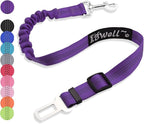 IBWell Dog Seat Belt for Car with Elastic Bungee Leash, Car Leash Car Seat Belt for Dogs (Purple, 1PCS-27.6")