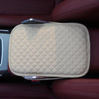 KAELTHAS Car Center Console Cushion Armrest Cover with 2 Storage Bags (Beige,Mid-Size)
