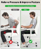 Premium Seat Cushion - Pressure Relief Cushion for Office Chair, Car, Wheelchair | Cool Gel Memory Foam for Tailbone Pain Relief | Multi-Purpose Comfort