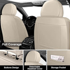 Fit for 98% of Mercedes Benz Car Seat Covers, Premium Nappa Leather Seat Cover, Fully Wrapped Protect Modern Style Seat Cover (2-Seat Standard, Beige & Brown)
