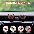 Cute Bat Air Freshener Vent Clip, 2PCS Car Vent Clips Decor, Air Diffuser Clips, Bat Car Interior Decor Accessories For Gifts