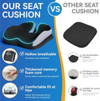 Seat Cushions for Office Chairs Wheelchair Cushion for Long Sitting Back Pain，Memory Foam Seat Car Computer Desk Chair Cushion，Coccyx Cushion for Tailbone Pain Relief Cushion Office Chair Black