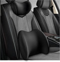 Car Headrest & Lumbar Support Cushion, Ergonomic Memory Foam Car Neck Back Support w/Removable Cover, Universal Breathable Lumbar Cushion Headrest Pillow with Adjusatble Strap (Black)