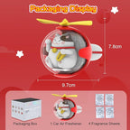 Lucky Cat Car Air Freshener with 6-Color Auto Light Up & 4 Scented Pads – Subtle Fragrance, Decorative Auto Accessories, Cute Mother's Day and Father's Day Small Gifts
