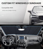 Windshield Sun Shade for Dodge Journey 2009-2020. Reflective Aluminum Film Front Window Sunshade - BLAZBLOCK