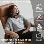 Travel Neck Pillow for Airplanes, Memory Foam with Chin Support, Ergonomic 360 Degree Cervical Support for Plane/Car/Train/Office (Dark Grey)