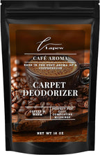 Lapew Café Aroma Carpet Deodorizer Powder - Pet Safe Freshener for Vacuuming | Scented Odor Eliminator for Home | 16 oz