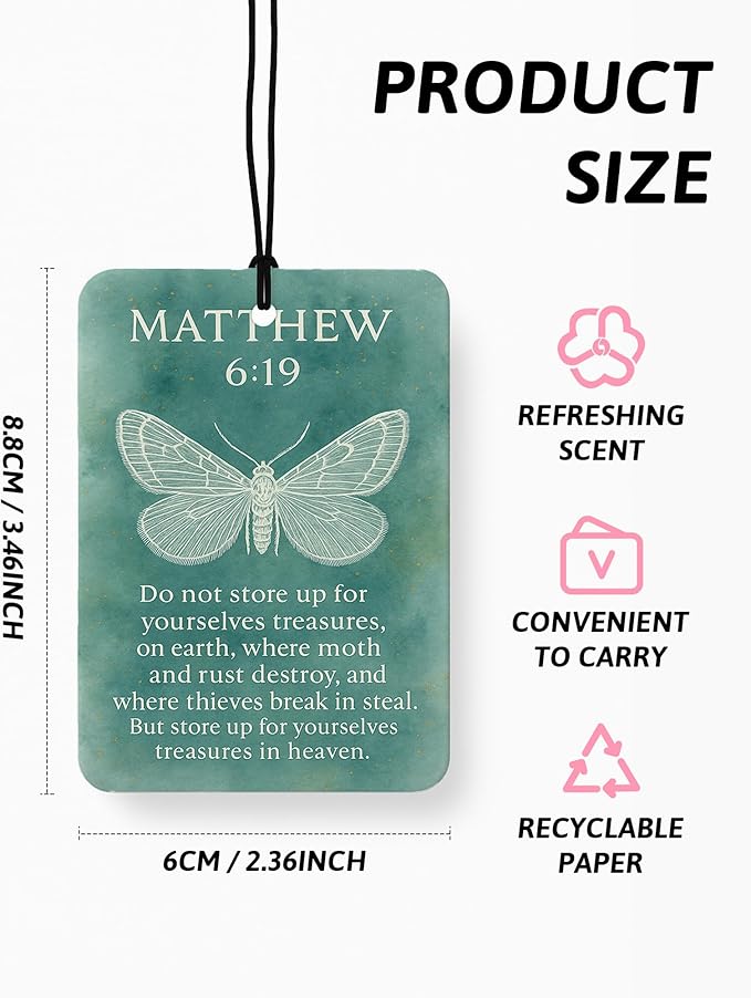 Butterfly Floral Coastal Christian Car Air Freshener 4 Pcs, Beach Aesthetic Religious Hanging Air Freshener for Cars Closet Drawer Books, Christian Car Accessories Mirror Decor for Women