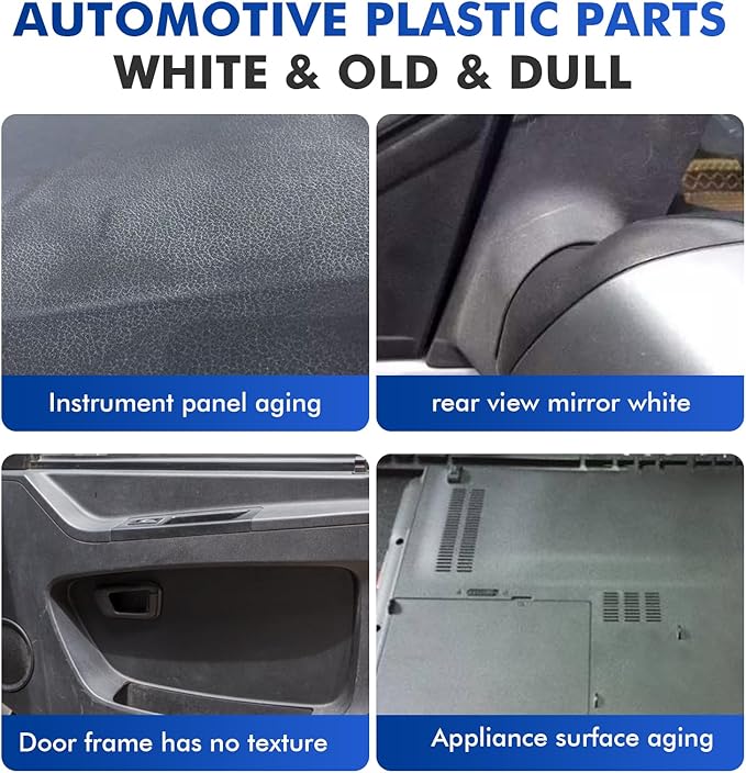 Plastic Restorer for Cars Resists Water, UV Rays, Dirt, Automobile Ceramic Coating Plastic Trim Restore with Handle Applicator, Not a Dressing, Highly Concentrated, 100ml