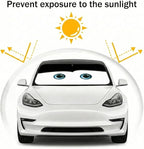 eygeufg Windshield Shade, Car Sun Shade for Front Windshield (Black, Tesla Model Y/3)